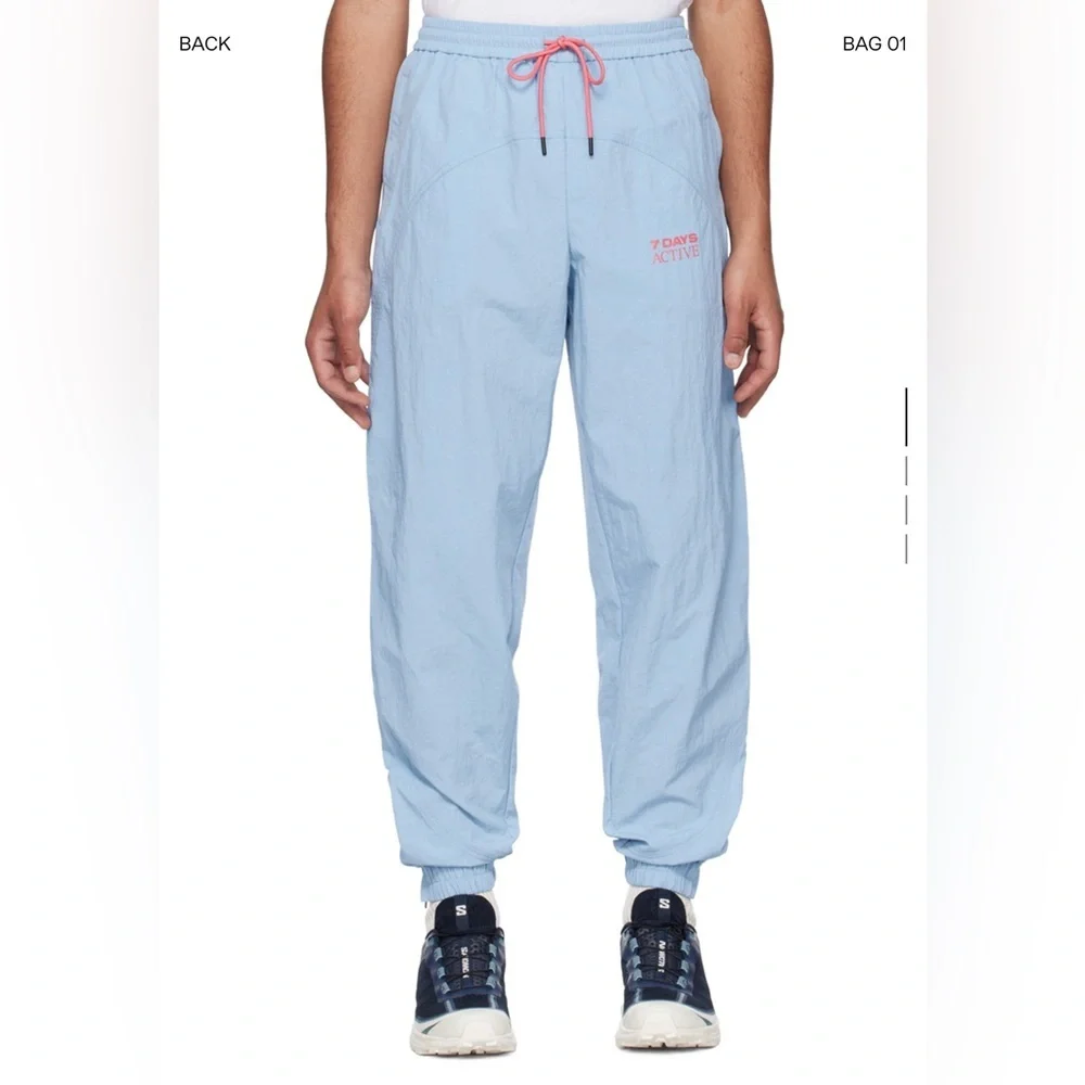 SEVEN DAYS ACTIVE BABYBLUE TRACK PANTS- SIZE L- WORN ONCE- ELASTIC WASIT